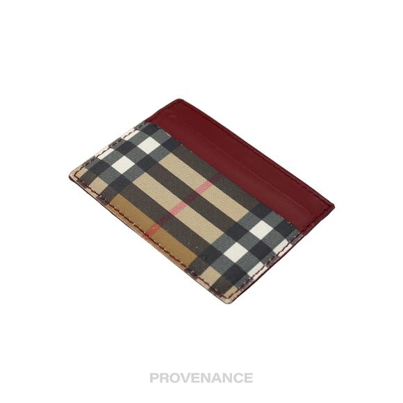 🔴 Burberry Card Holder Wallet - Vintage Nova Check Red - Picture 3 of 4